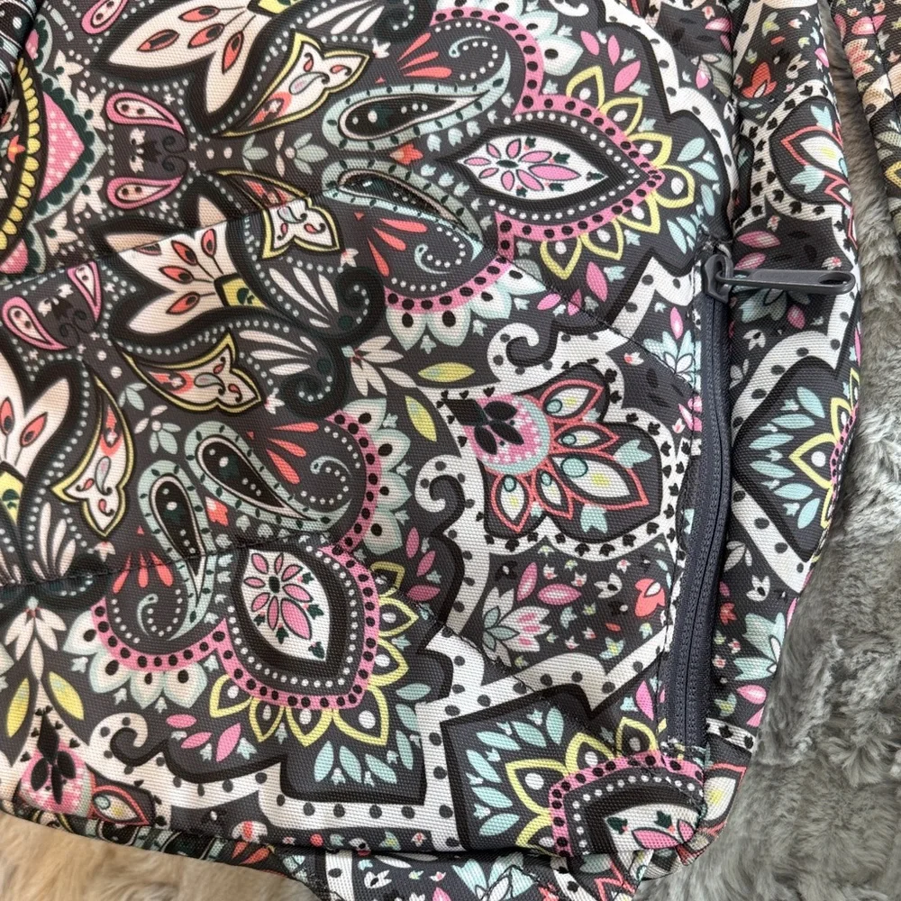 Vera Bradley Black and Pink Paisley Backpack and Coin Purse - Picture 3 of 7